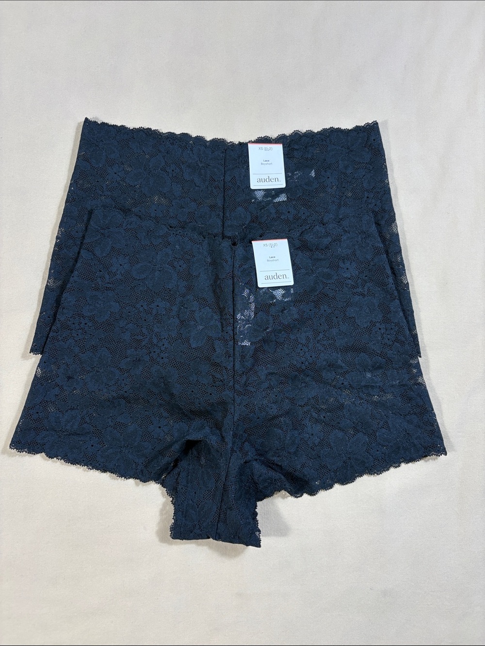 Auden Women’s Size XS Black Allover Lace Boyshort Underwear Set of 2 NWT - Picture 8 of 9